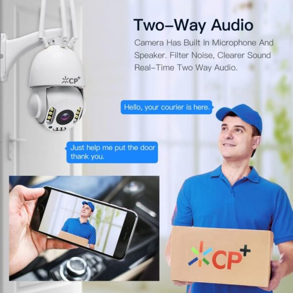 CP-30X4G 5MP 30X Optical Zoom PTZ Wireless Security Camera with SIM Card Slot, Two Way Talk, Motion Alarm, and Auto Tracking